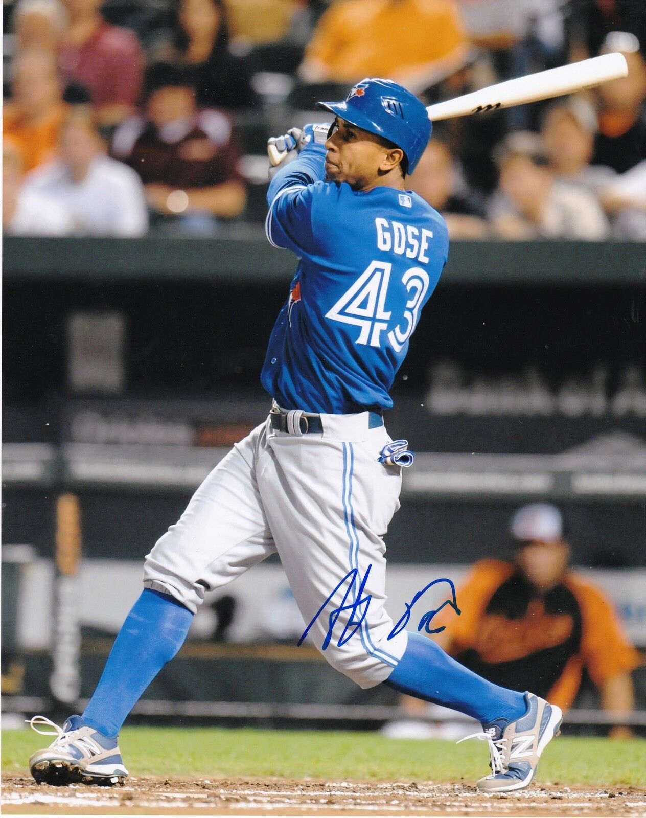 ANTHONY GOSE TORONTO BLUE JAYS ACTION SIGNED 8x10