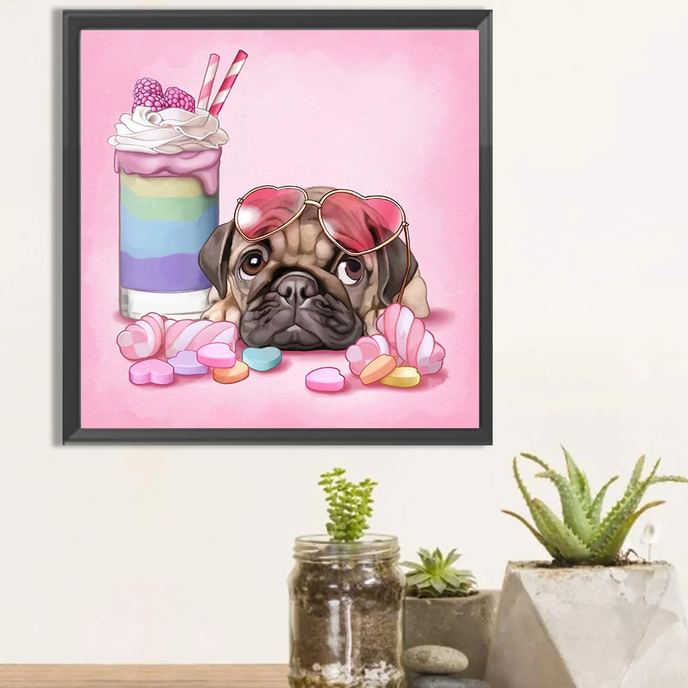 Partial AB Diamond Painting - Full Round Drill - Dog(Canvas|50*50cm)