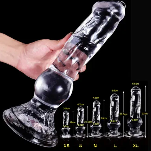 Transparent Huge Knot Dildos Strap-on Dildos Anal Plug Realistic Penis Sex  Toys