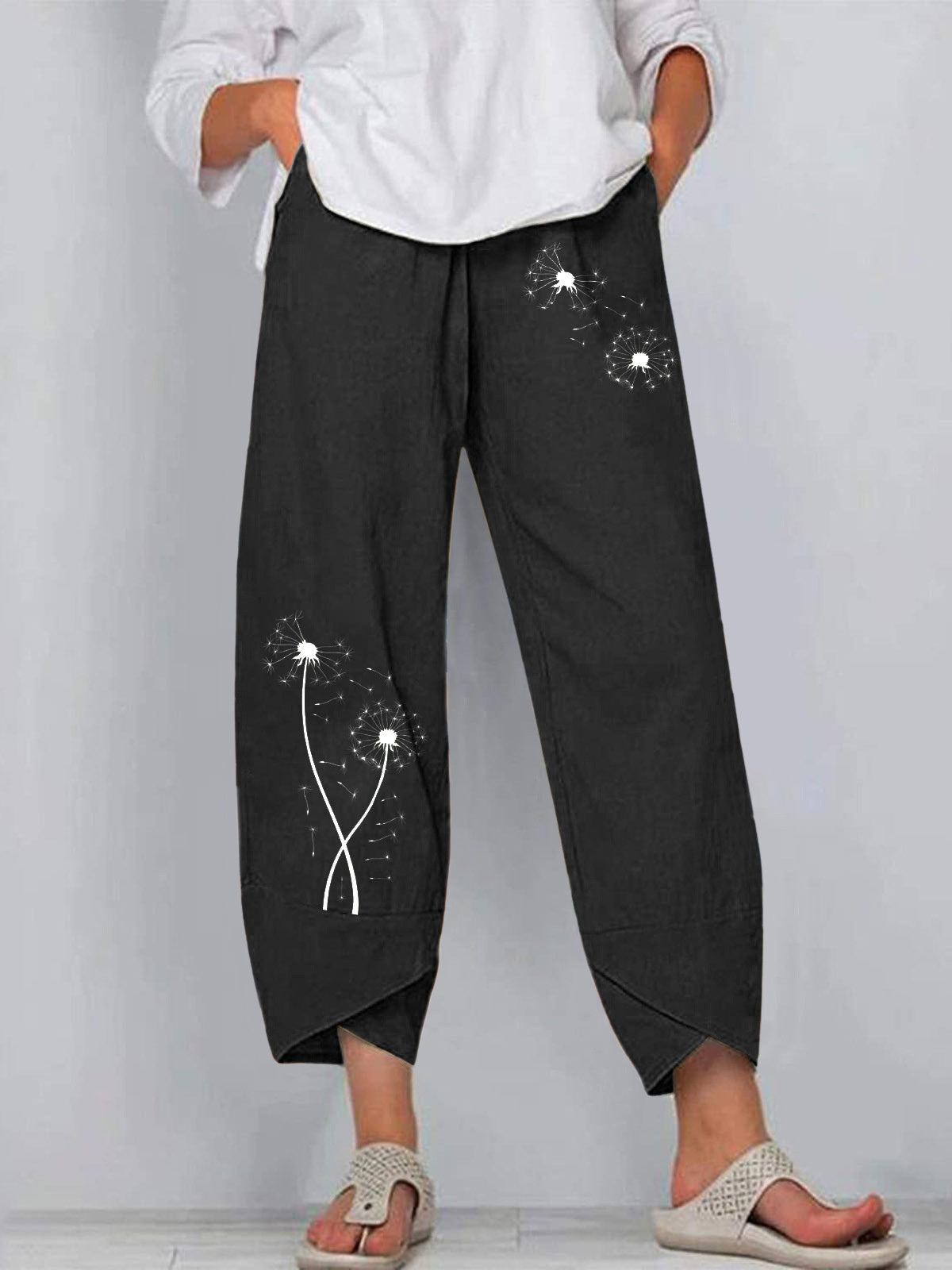 Women's Summer Casual Loose Graphic Printed Wide Leg Pants Casual Pants