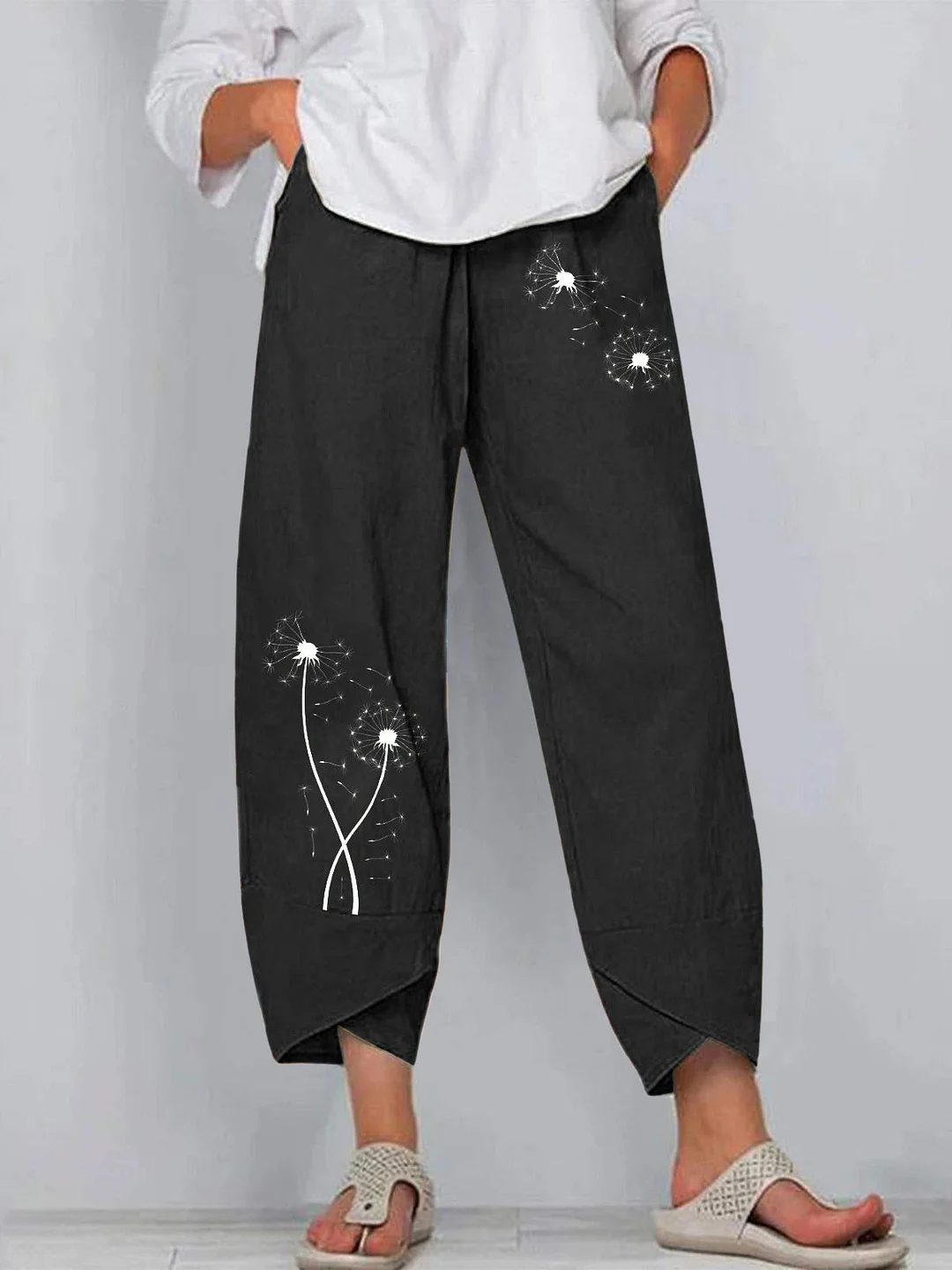 Women's Summer Casual Loose Graphic Printed Wide Leg Pants Casual Pants