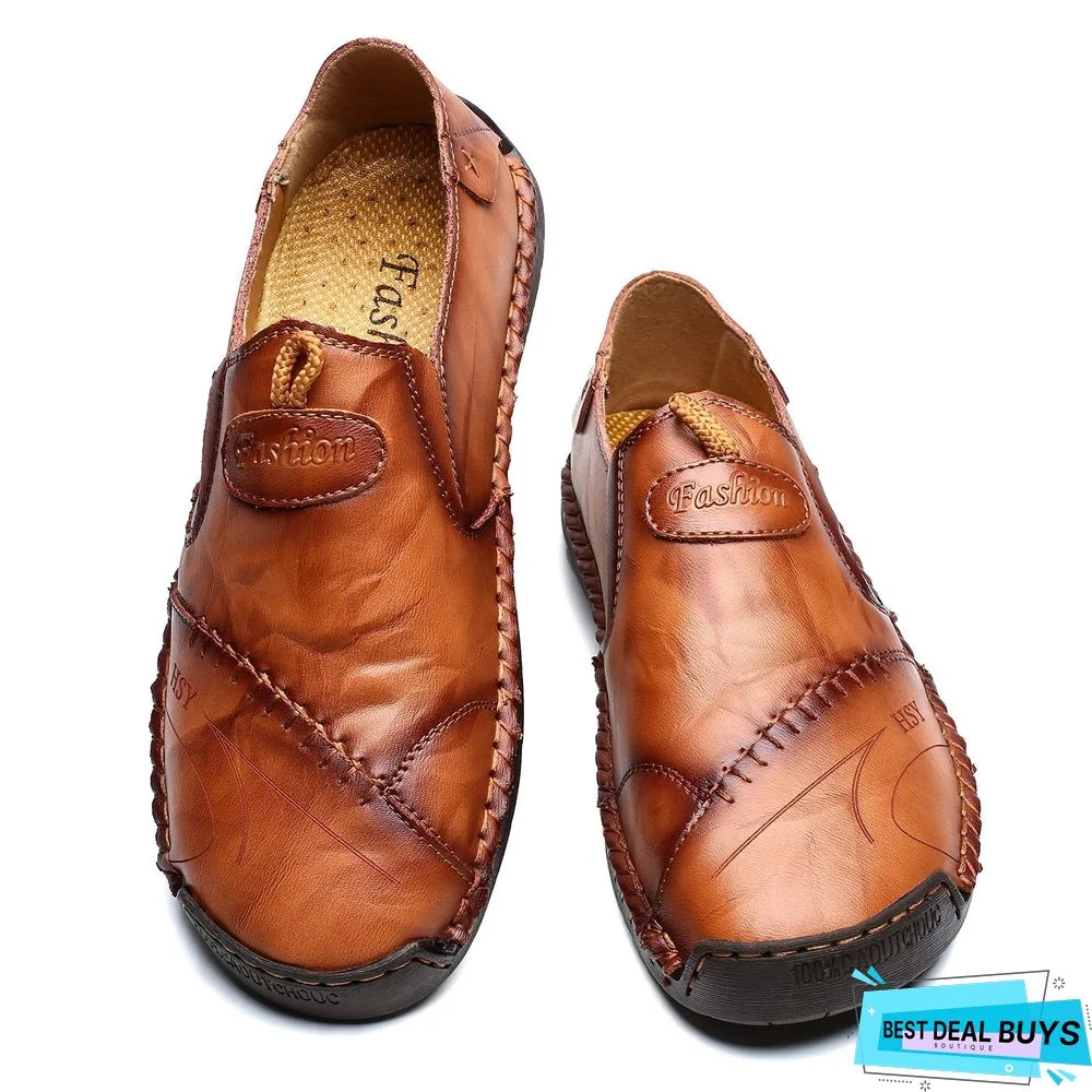 Hot Sale Genuine Leather Men's shoes Moccasins Loafers Shoes Waterproof Soft Breathable Flats