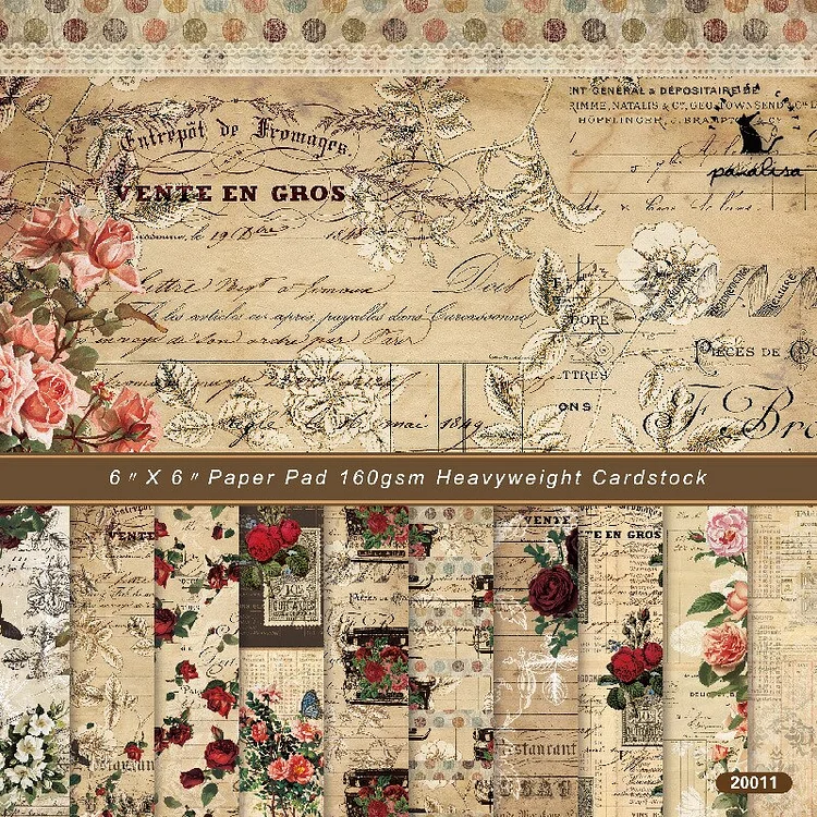 Vintage Inspirations : Double-Sided Scrapbook Paper Volume 1: 20 Sheets: 40  Designs for Decoupage and Junk Journals (Paperback)