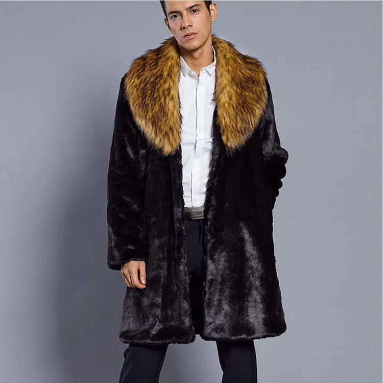 Beaver Coat Men Winter Warm Fashion Men Leather Fur Coat