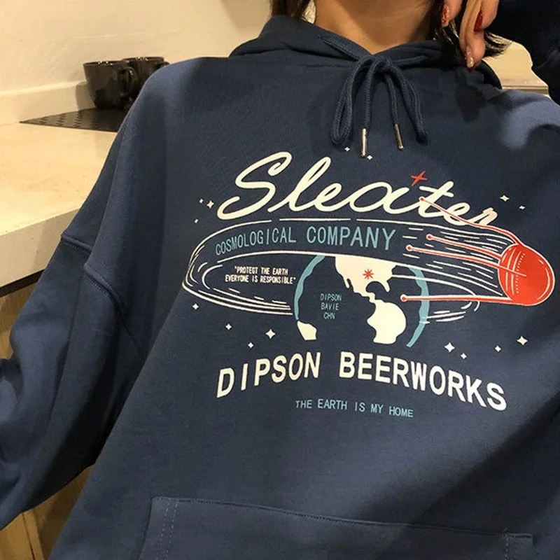 Harajuku Letter Print Hoodies Sweatshirt Spring Autumn Vintage Clothes for Women Korean Style Loose Streetwear Female Pullover