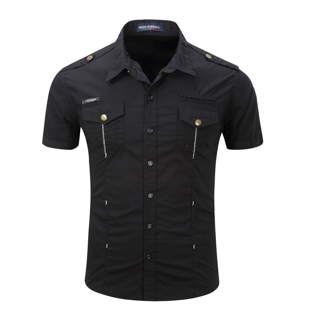 Men's Outdoor Large Size Military Workwear Cotton Shirt