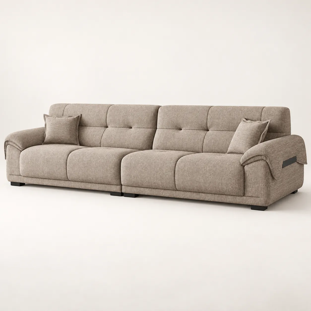 W09 Woven Sofa - Oatmeal - White studio product view
