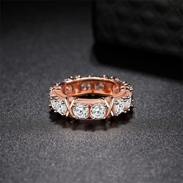🌹925 Sterling Silver Cross Full Moissanite Diamond Ring