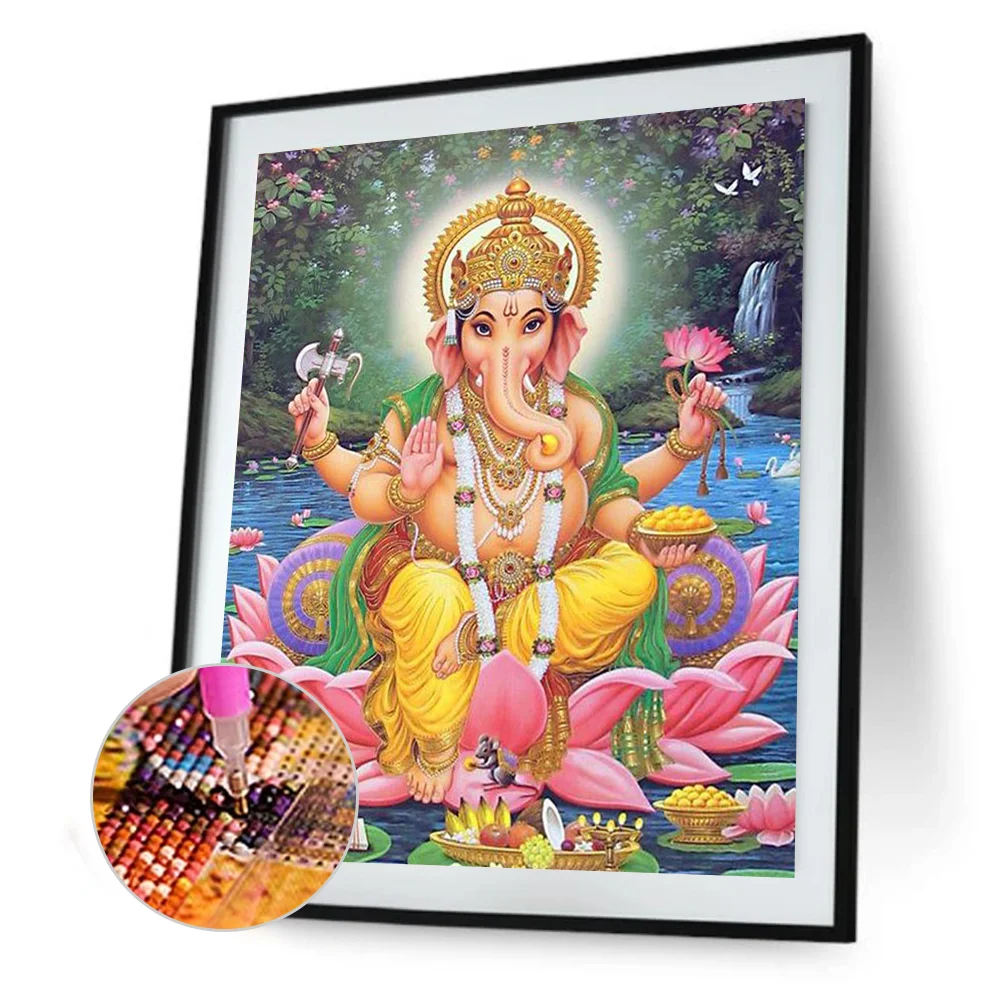 Diamond Painting - Full Round Drill - Buddha Elephant(30*40cm)