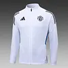Joyfball 2025/2026 Manchester United Long Zipped Jacket White Football Jersey 1:1 Thai Quality