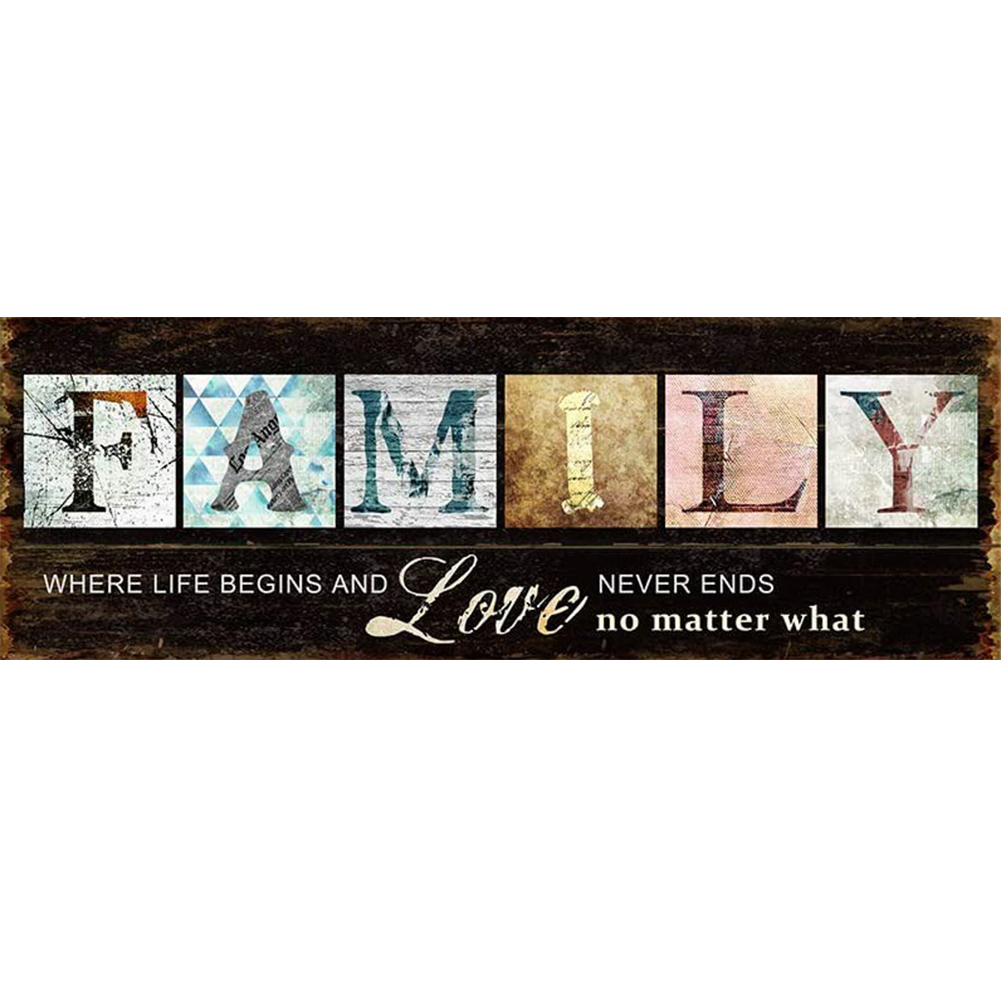 Family Letter 30*80cm (canvas) full round drill diamond painting