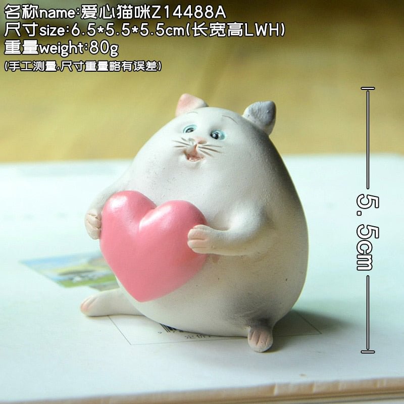 Cute Simulated Cat Ornaments Anime Figures Kawaii Room Decor Gifts for New Year 2022 Kitten Figurines for Interior