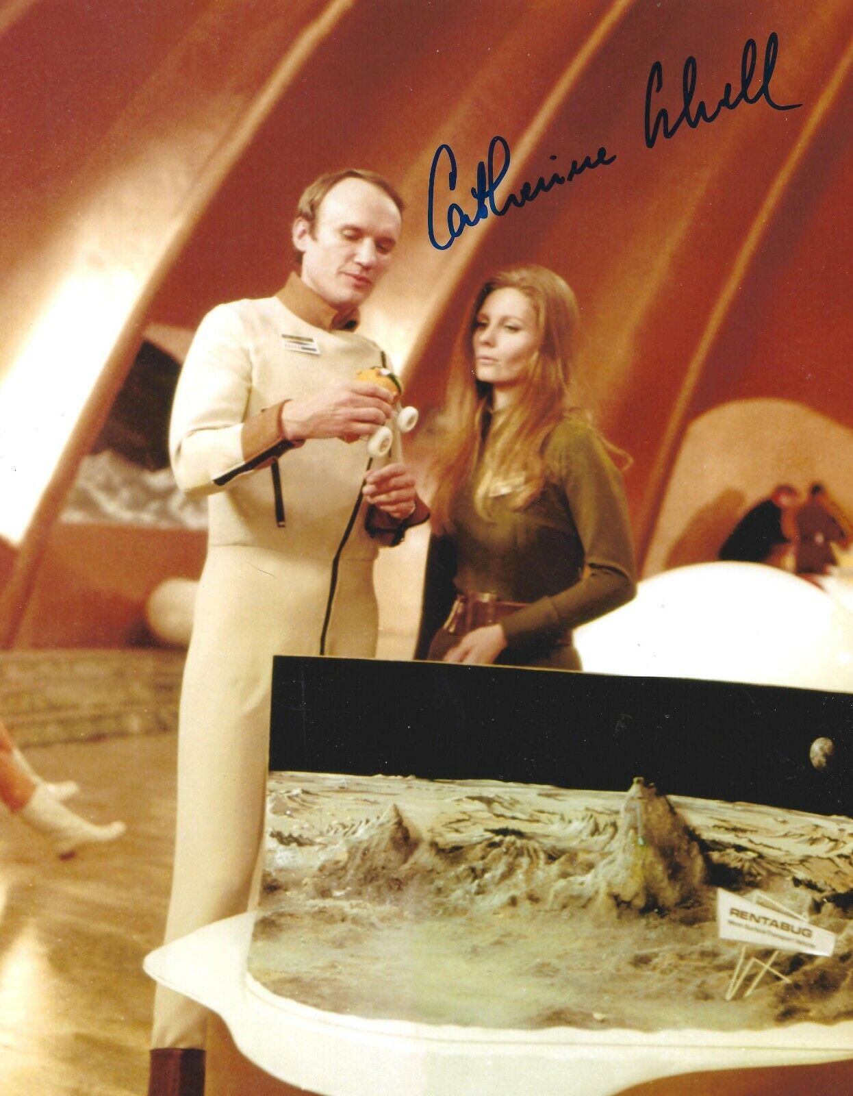 CATHERINE SCHELL SIGNED MOON ZERO TWO 8x10 Photo Poster painting 3 UACC HAMMER FILMS AUTOGRAPH