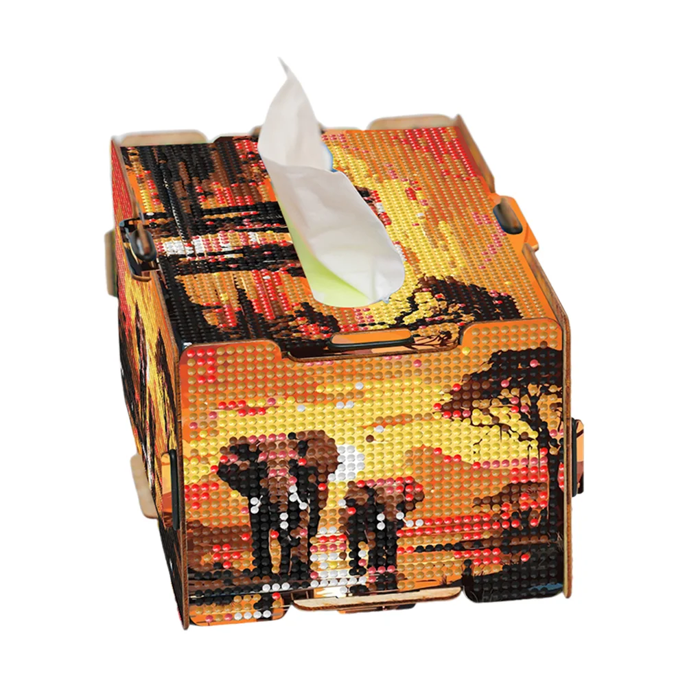 Diamond Painting Tissue Box Kits Decorative Rhinestone Craft Kit (Elephant)