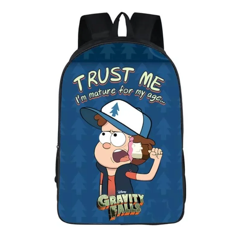Buzzdaisy Anime Gravity Falls Dipper Pines Trust Me #4 Backpack School Sports Bag