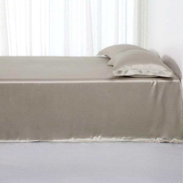 22 Momme Silk Flat Sheets Taupe