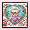 Cute Grandma Loves Sewing-11CT Stamped Cross Stitch 45*45cm/17.72*17.72in