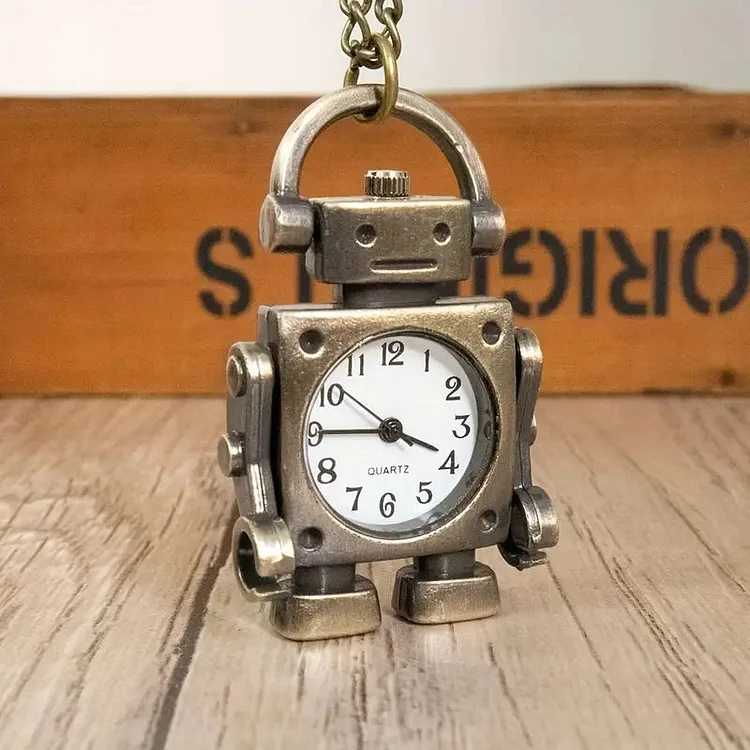 Fashion Cool Robot Quartz Pocket Watch