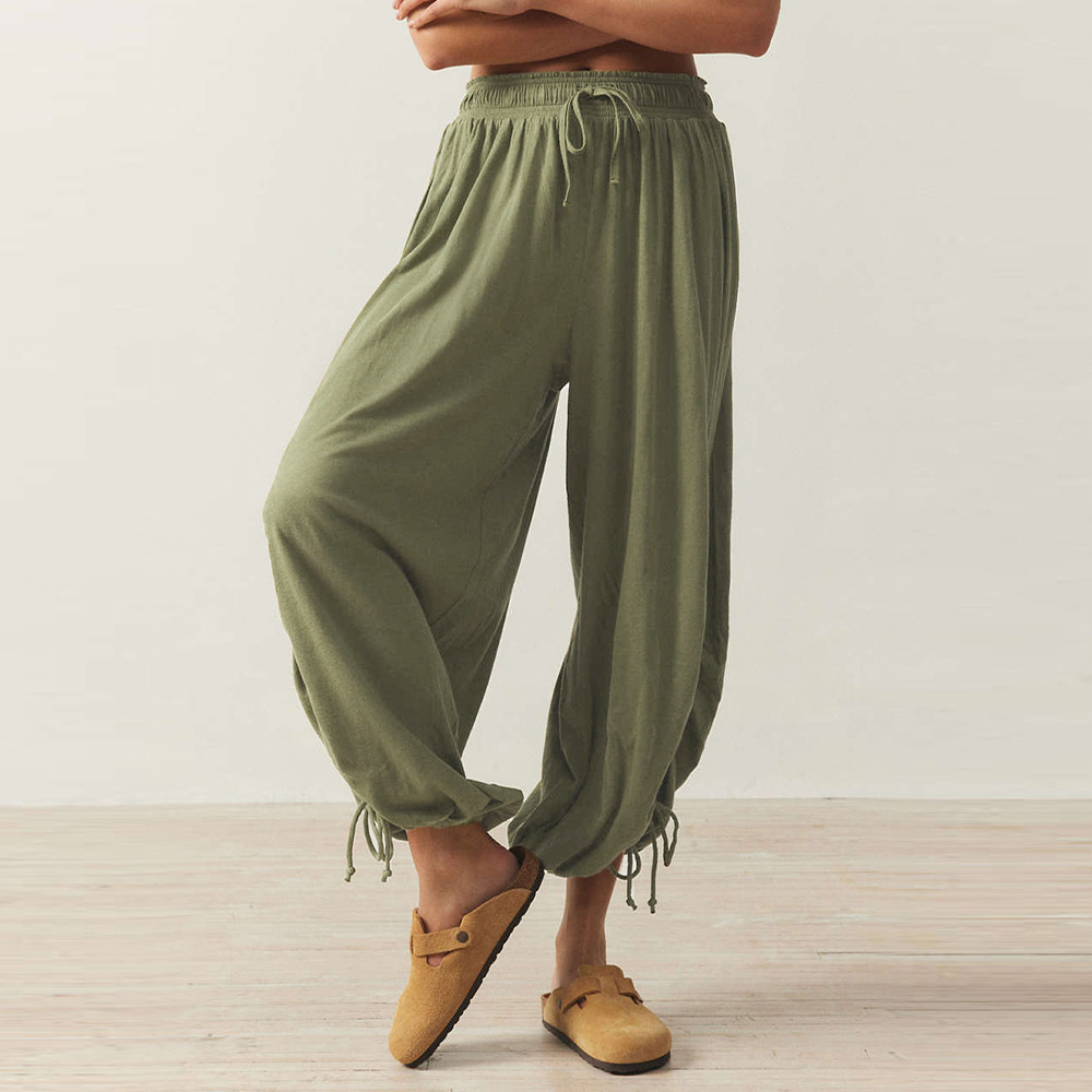 Mature Women Drawstring Versatile Casual Comfortable Bloomers Pants