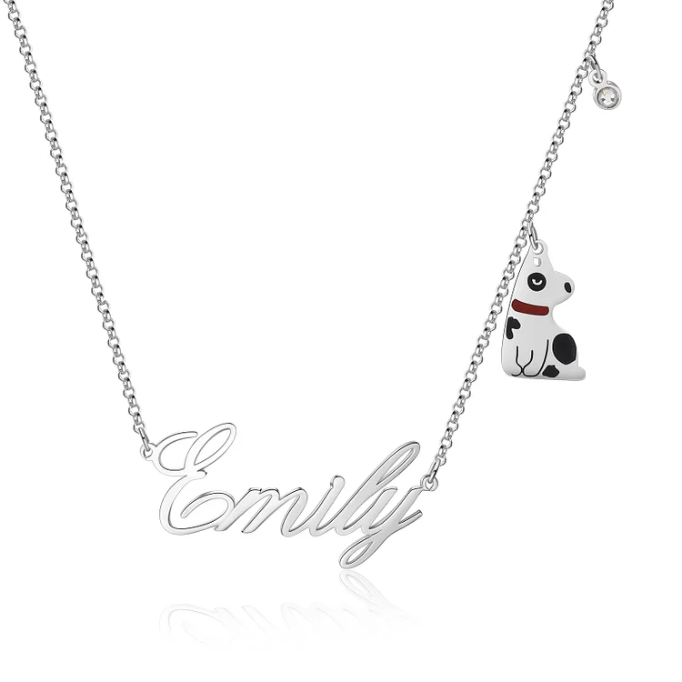 Personalized Dog Pendant Name Necklace Custom 1 Name Gift for Her