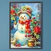 Diamond Painting-5D Full Round Drill Christmas Snowman(60*40 cm)