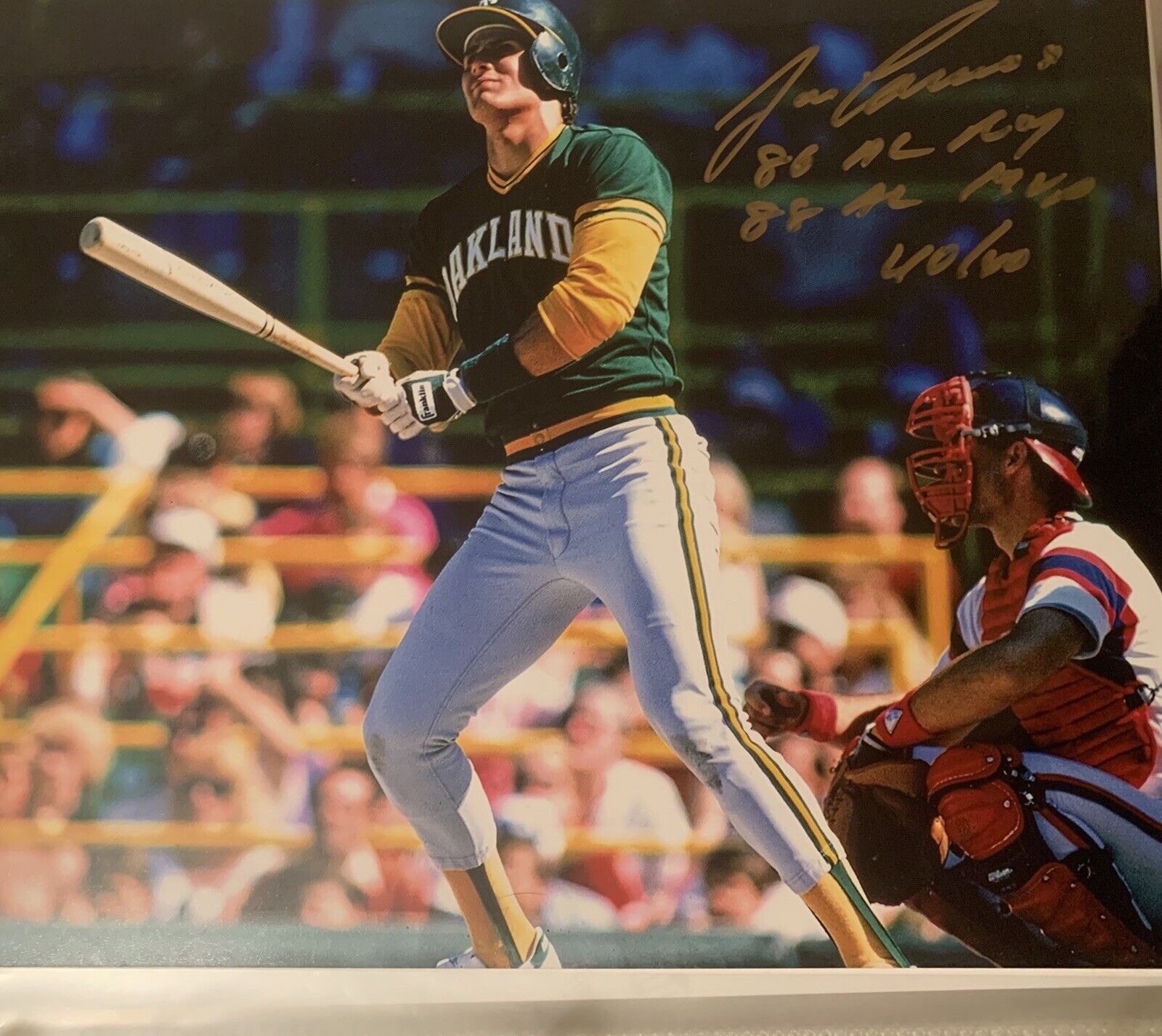 Jose Canseco Signed 8x10 Photo Poster painting Pic Auto A’s Stats Beautiful