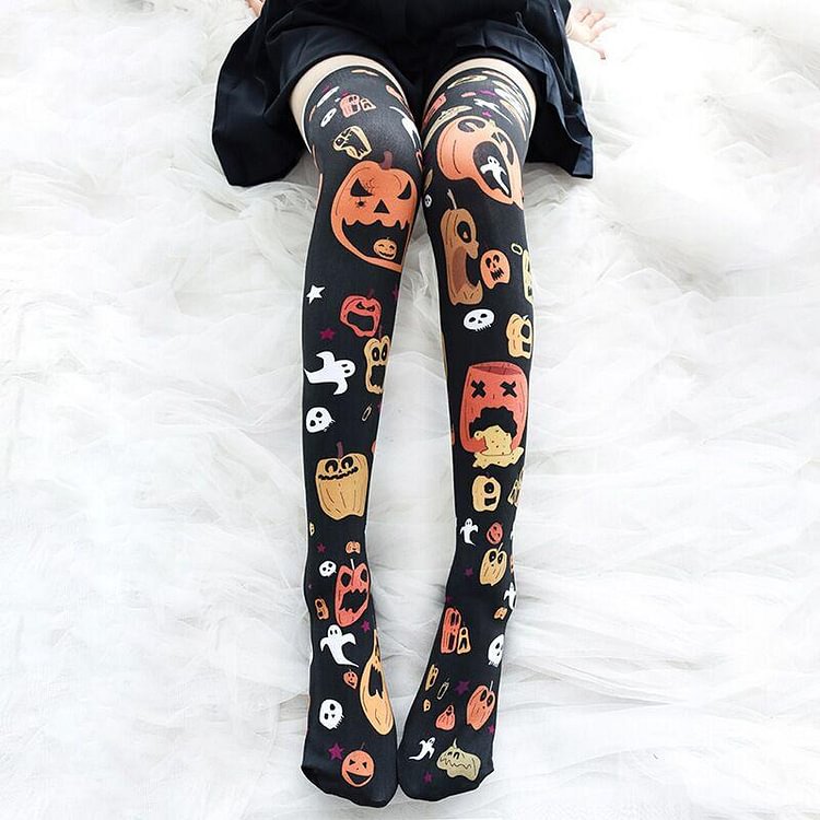 Ghost Pumpkin Bat Cartoon Halloween Stockings