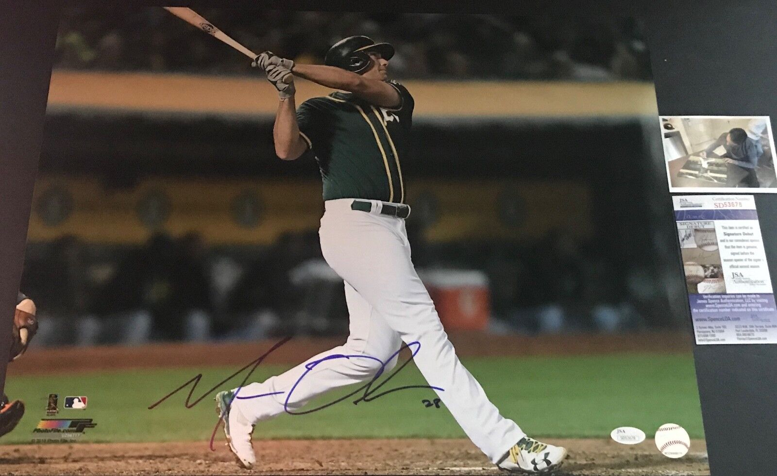 Matt Olson Oakland A's Autographed Signed 16x20 Photo Poster painting JSA COA SIGNATURE DEBUT A