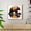 Silhouette Bear Forest-11CT Stamped Cross Stitch 45*45cm/17.72*17.72in