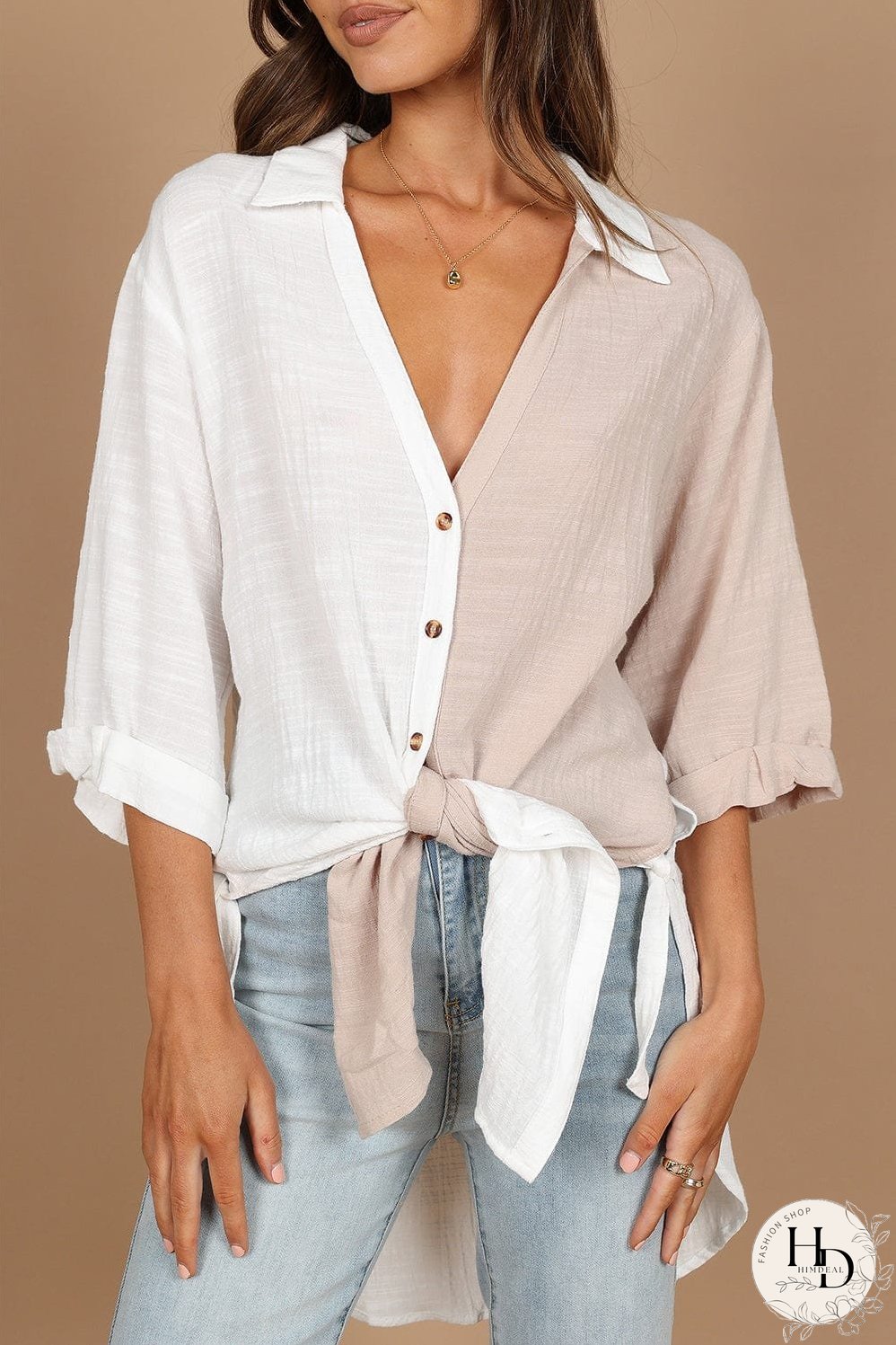Stylish Linen and Cotton Blend Top