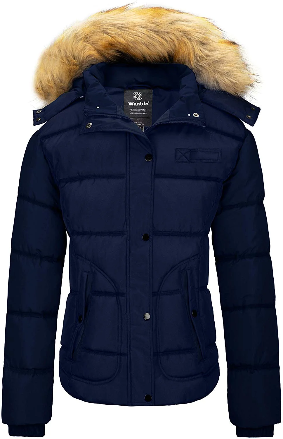 Women's Casual Fur Hooded Thicken Quilted Outwear Jacket