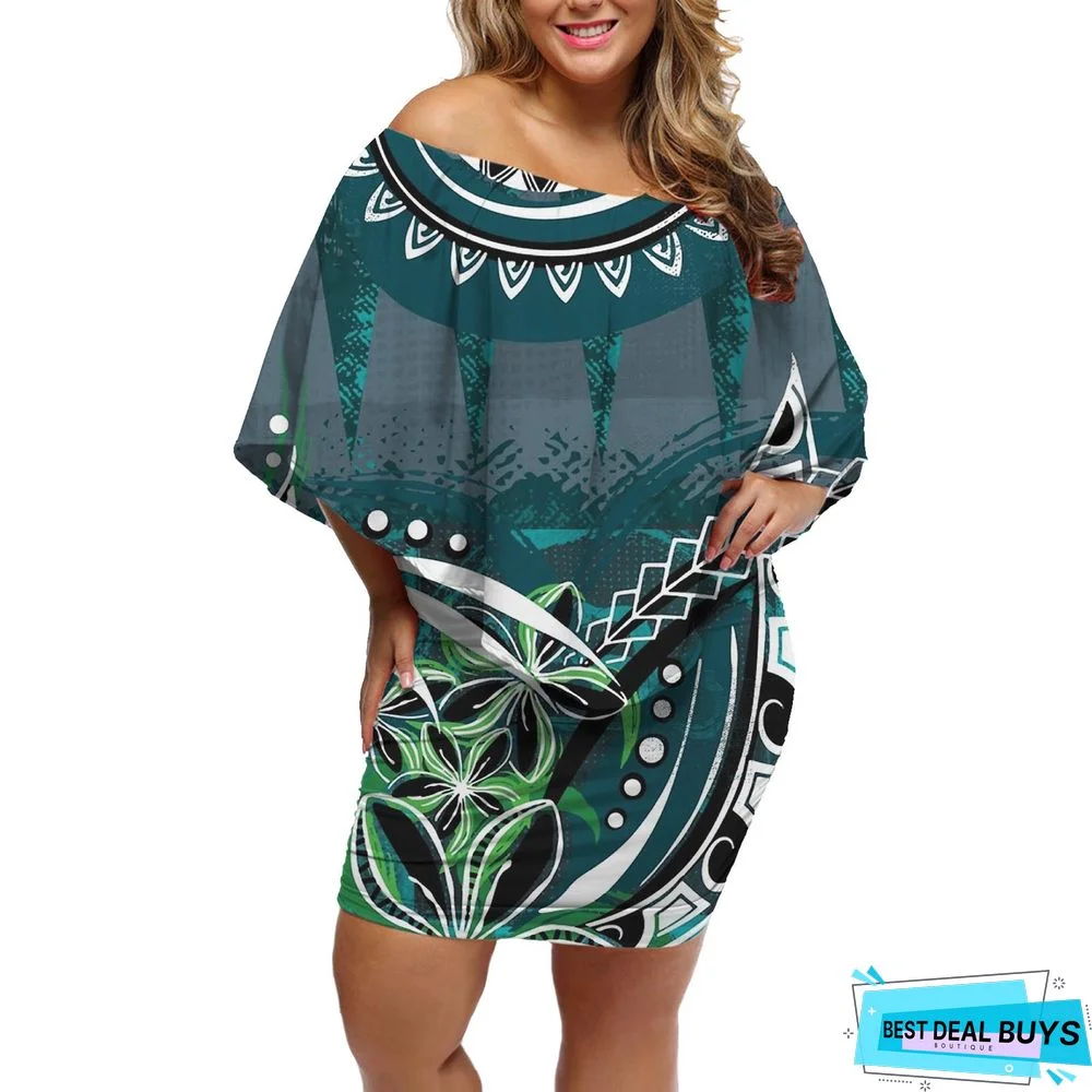 Flounces Skirt Irregular Sleeve Wrap Hip Plus-Size Skirt Blue Skirt