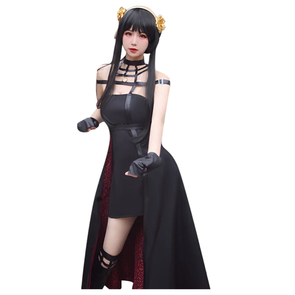 Anime SPY × FAMILY 2 Thorn Princess Yor Briar Black Dress Cosplay Costume Outfits Halloween Carnival Suit