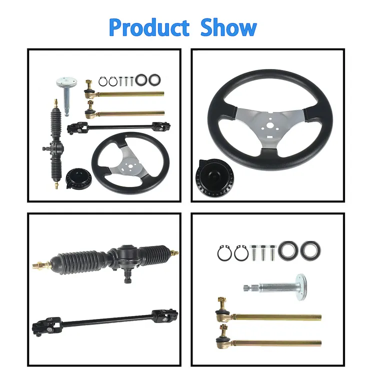Steering Wheel Kit With Gear Rack & Pinion Adjustable Shaft For 110cc Go Kart