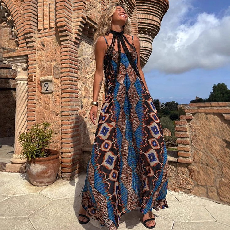 Sling Printed Maxi Dress