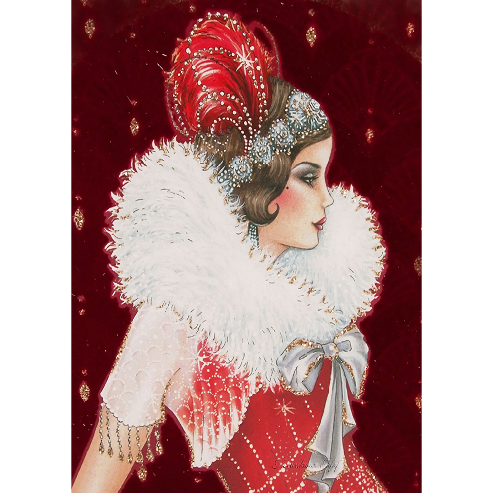 

30*40CM-Lady-Round Drill Diamond Painting, 501 Original