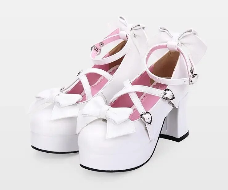VCshoesWoman Mori Girl Lolita Cosplay Shoes Lady High Heels Pumps Women Princess Dress Party Shoes 8cm Bowtie