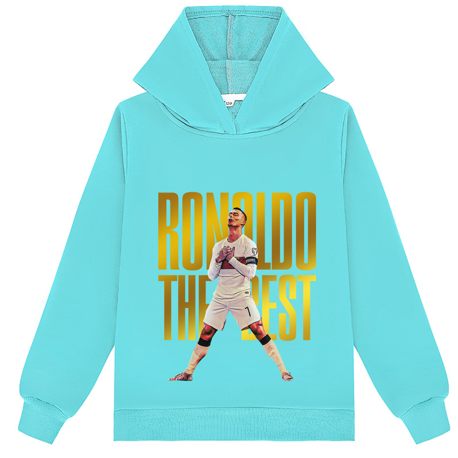 Mayoulove CR7 Cristiano Ronaldo Hoodie for Kids - Unisex Pullover, Stylish Sportswear for Boys & Girls, Trendy Design-Mayoulove