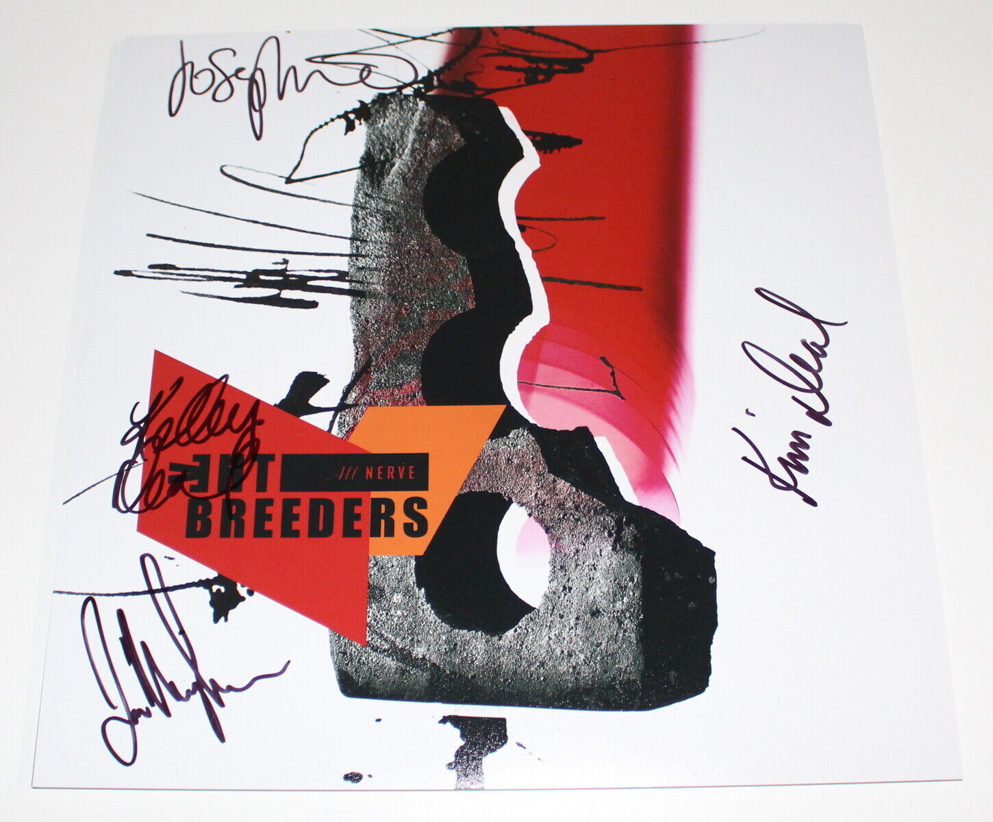 THE BREEDERS - BAND SIGNED AUTHENTIC 12X12 ALBUM FLAT Photo Poster painting w/COA KIM DEAL X4