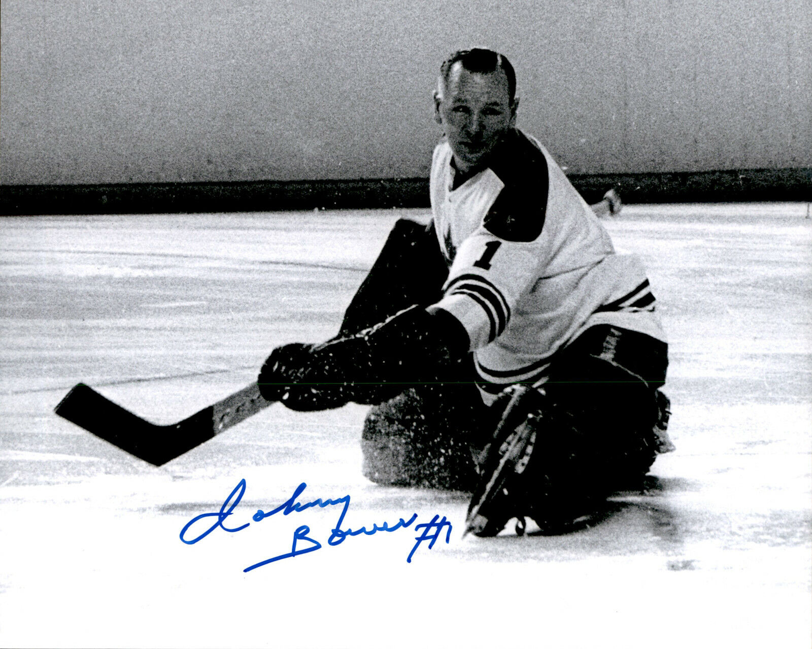 Johnny Bower SIGNED 8x10 Photo Poster painting TORONTO MAPLE LEAFS *DECEASED*