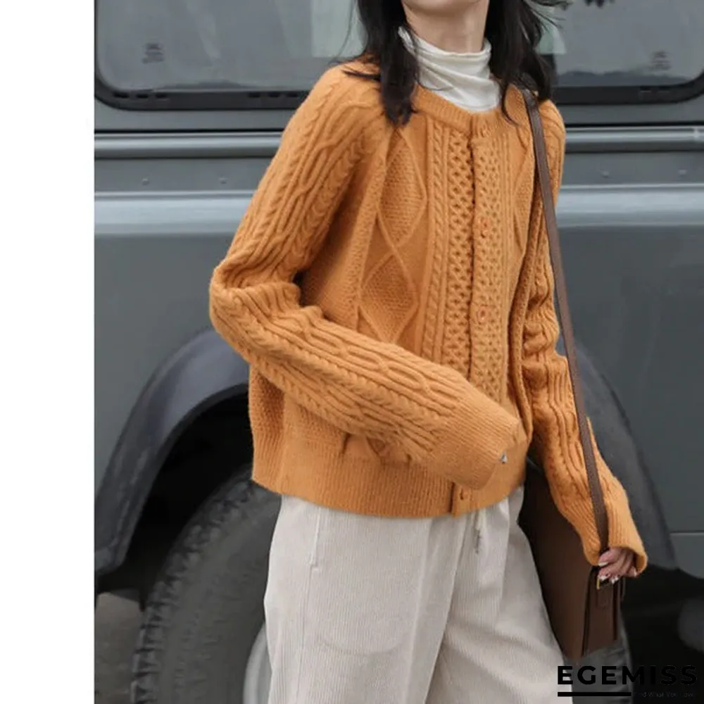 Casual Vintage Knitted Solid Sweater | EGEMISS