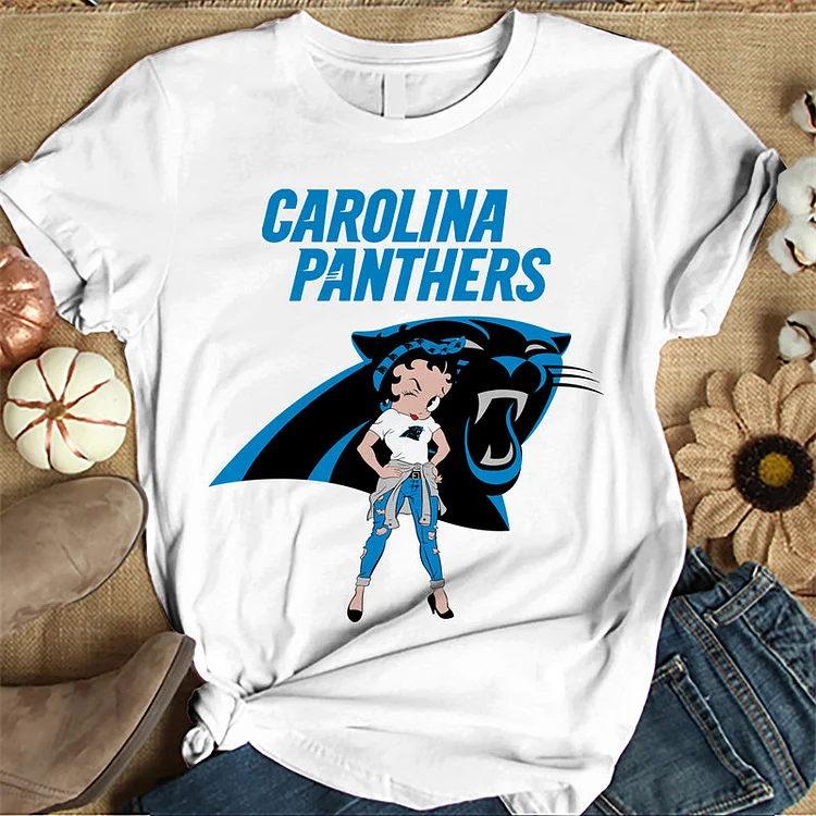 Carolina Panthers Women's White Relaxed T-Shirt