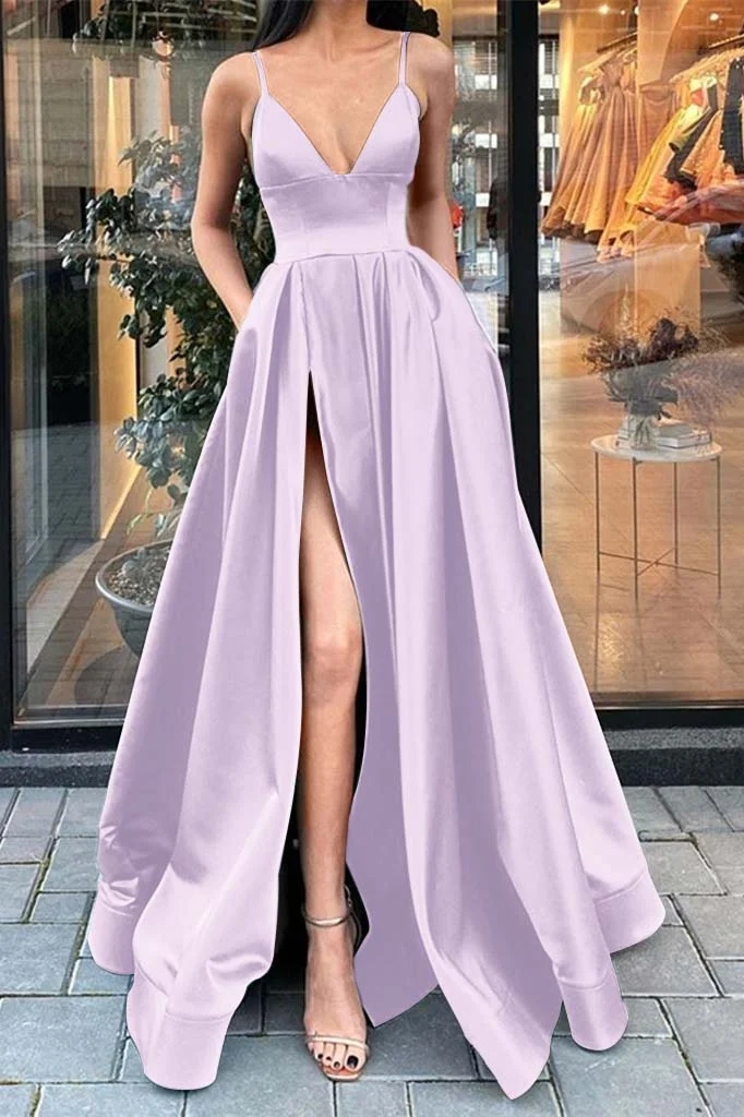 Daisda Gorgeous Dark Green Prom Dress Split With Pockets