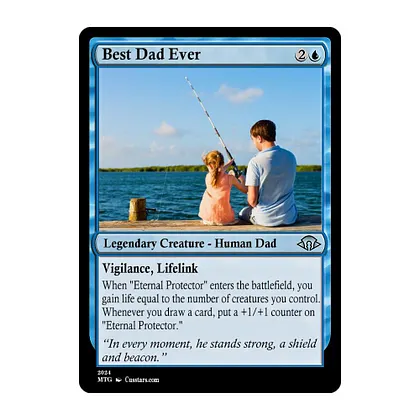 father's day mtg card Custom Fathers Day Magic Card, Custom Text, Color, Photo, Dad Birthday main image 1
