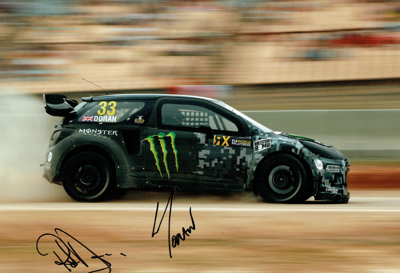 Liam & Pat DORAN Double Signed 12x8 Photo Poster painting Autograph AFTAL COA Rallycross Driver