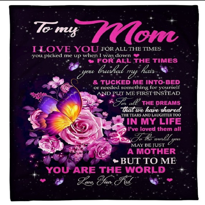 

To My Mom Letter Color Tapestry Beach Towel Picnic Mat Bedspread Tablecloth, 501 Original