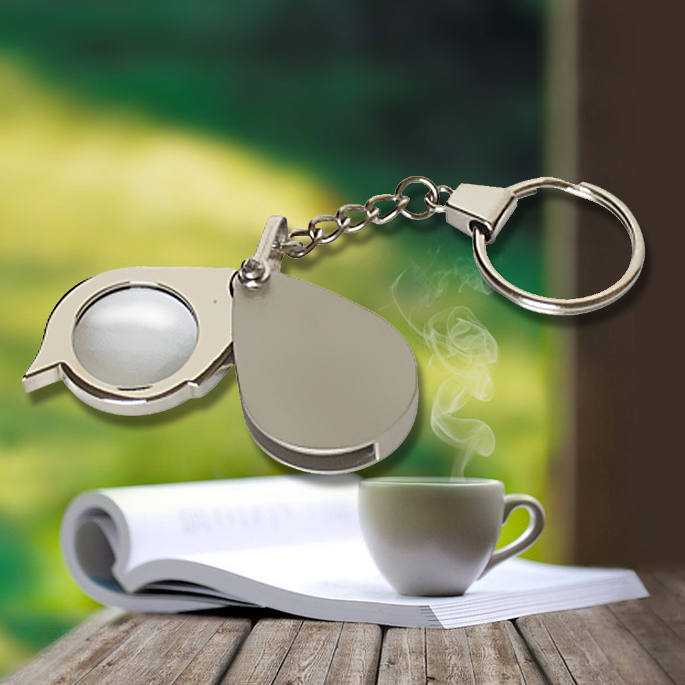 

Portable 8X Folding Key Ring Magnifier with Key Chain Daily Magnifying Tool, 501 Original