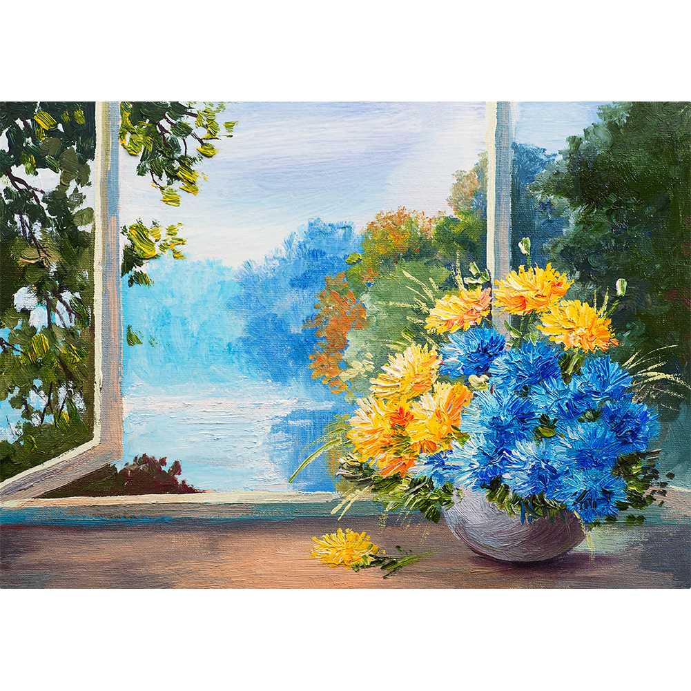 

40*30CM - Round Drill Diamond Painting - Blossom Landscape, 501 Original