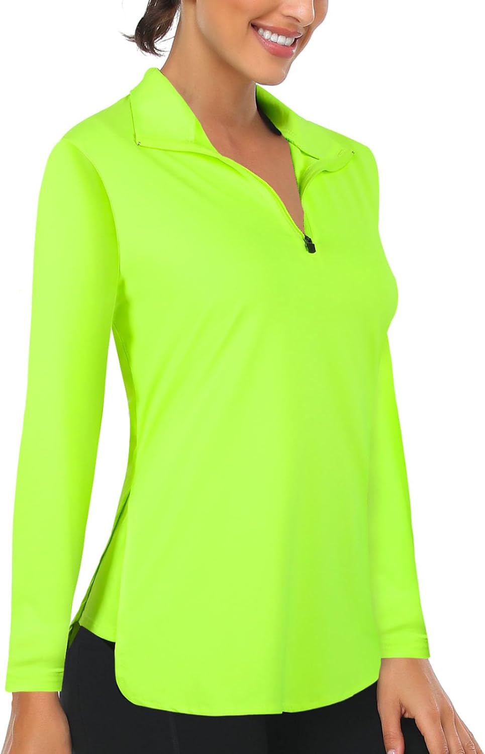 Women's Long Sleeve Golf Tennis Polo Shirts UPF50+ Half Zip Dry Fit Workout Tops Athletic Shirt
