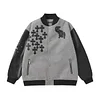 Chrome Hearts Multi Cross Varsity Jacket - Grey Black Street Jacket 2215